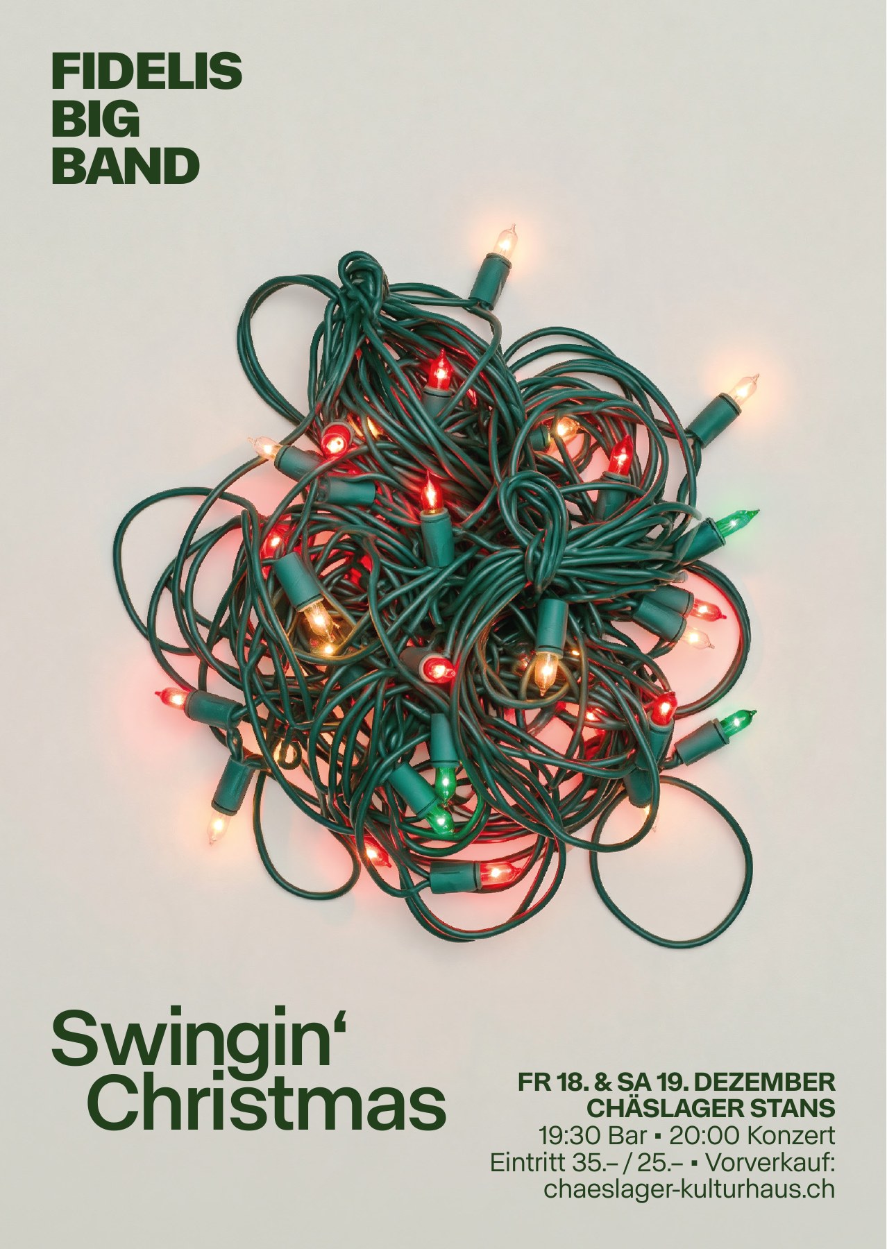 Flyer Swingin’ Christmas, 18. und 19. Dezember 2026 im Chäslager Stans